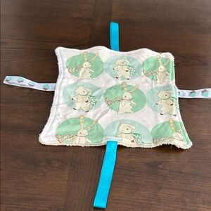 Kids Bunny Security Blanket with Teal Accents